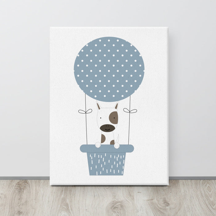 Boys Wall Canvas Art Hot Air Balloon Blue, Nursery Wall Decor, Nursery Wall Art, Boys Bedroom Wall Decor, Baby Wall Decor, Made in the USA | Pippa + June