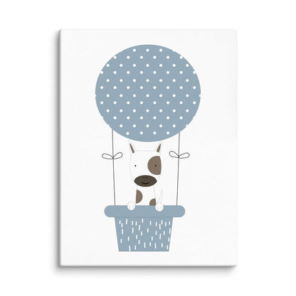 Boys Wall Canvas Art Hot Air Balloon Blue, Nursery Wall Decor, Nursery Wall Art, Boys Bedroom Wall Decor, Baby Wall Decor, Made in the USA | Pippa + June
