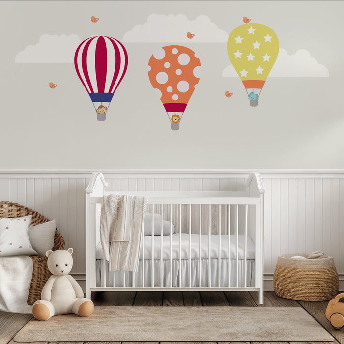 Boys Wall Decals Hot Air Balloons, Nursery Wall Stickers, Nursery Decor, Made in Canada| Pippa + June