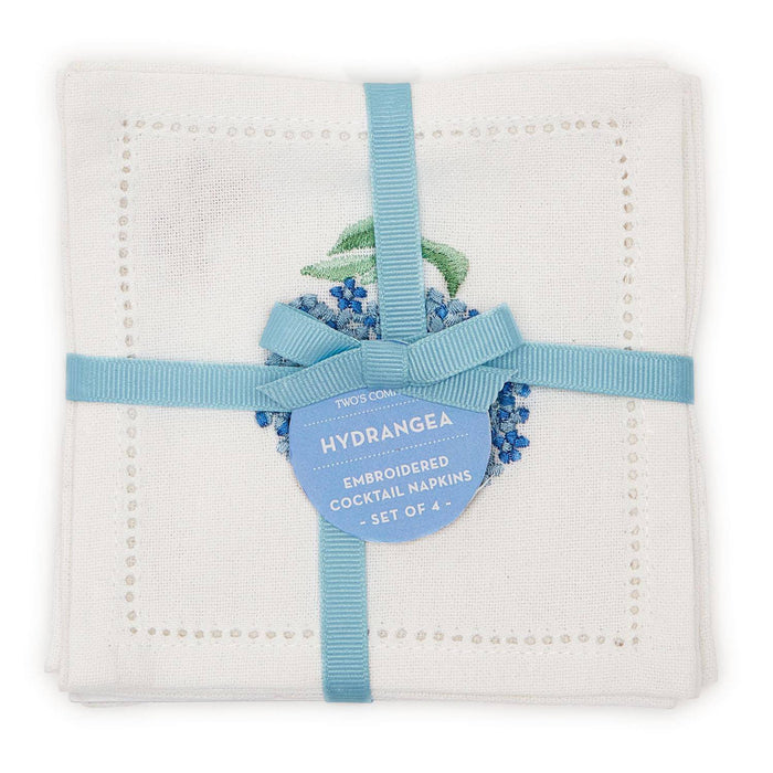 Hydrangea Set of 6 Cocktail Napkins - The Preppy Bunny