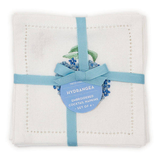 Hydrangea Set of 6 Cocktail Napkins - The Preppy Bunny