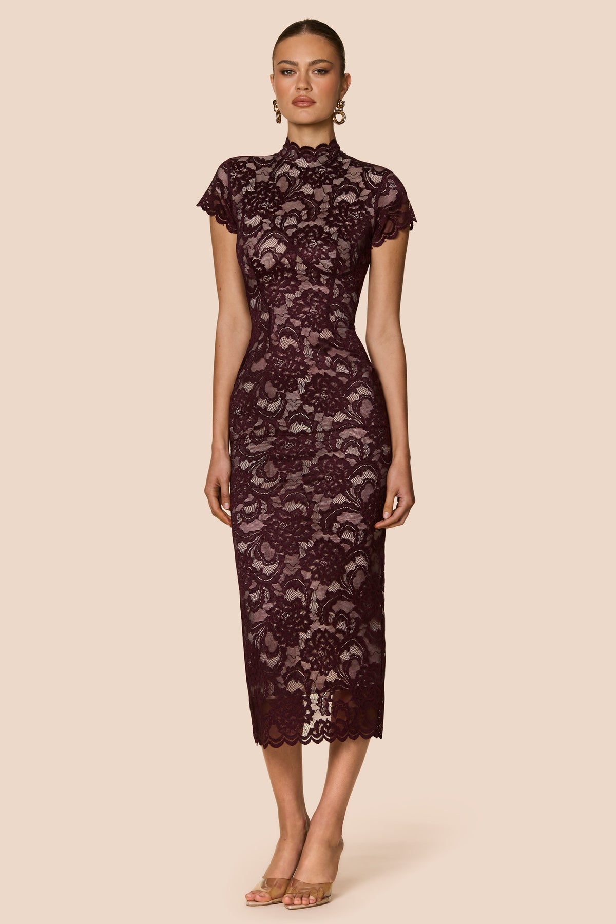 Nookie Alessia Midi Dress - Wine