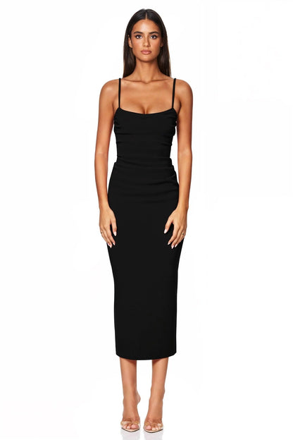 Nookie Tucked Tease Midi Dress - Black