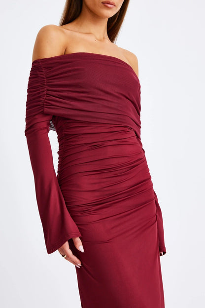 Stevie Long Sleeve Maxi Dress - Wine