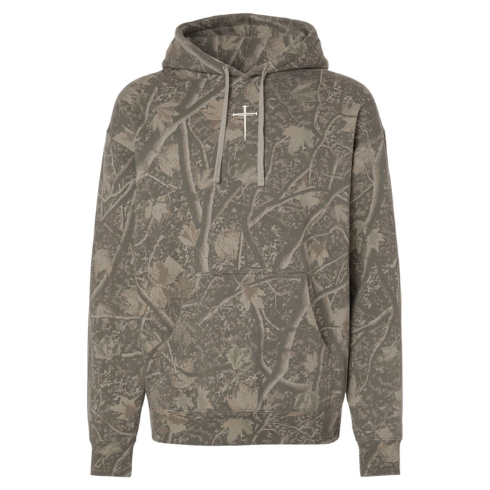Independent Trading Co Unisex Premium Camo Three Nails Cross Hoodie Sweatshirt