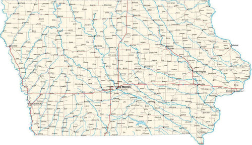 Iowa State Map - Cut Out Style - Fit Together Series
