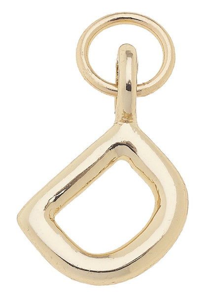 J Mini Initial Charm in Shiny Gold