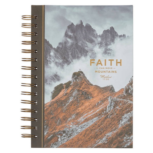 Journal Spiral-bound Brown Mountain Faith Matt. 17:20