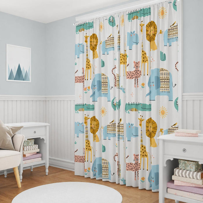 Kids Curtains Blackout Jungle Animals, Nursery Curtains Neutral | Pippa + June