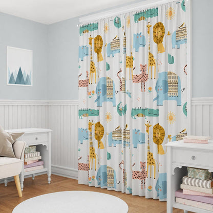 Kids Curtains Blackout Jungle Animals, Nursery Curtains Neutral | Pippa + June