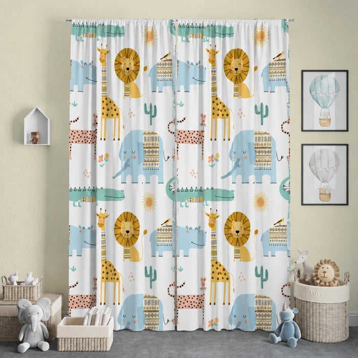 Kids Curtains Blackout Jungle Animals, Nursery Curtains Neutral | Pippa + June