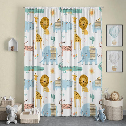 Kids Curtains Blackout Jungle Animals, Nursery Curtains Neutral | Pippa + June