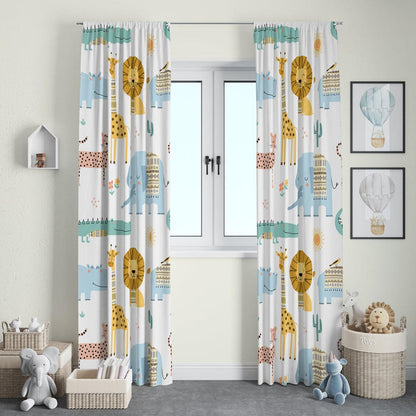 Kids Curtains Blackout Jungle Animals, Nursery Curtains Neutral | Pippa + June