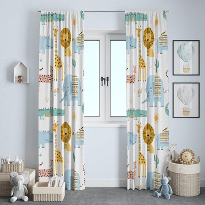 Kids Curtains Blackout Jungle Animals, Nursery Curtains Neutral | Pippa + June