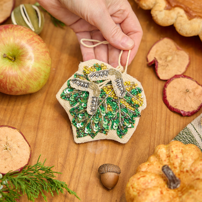 Maple Leaf Beaded Ornament