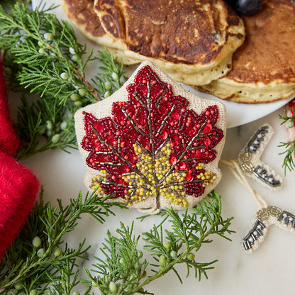 Maple Leaf Beaded Ornament