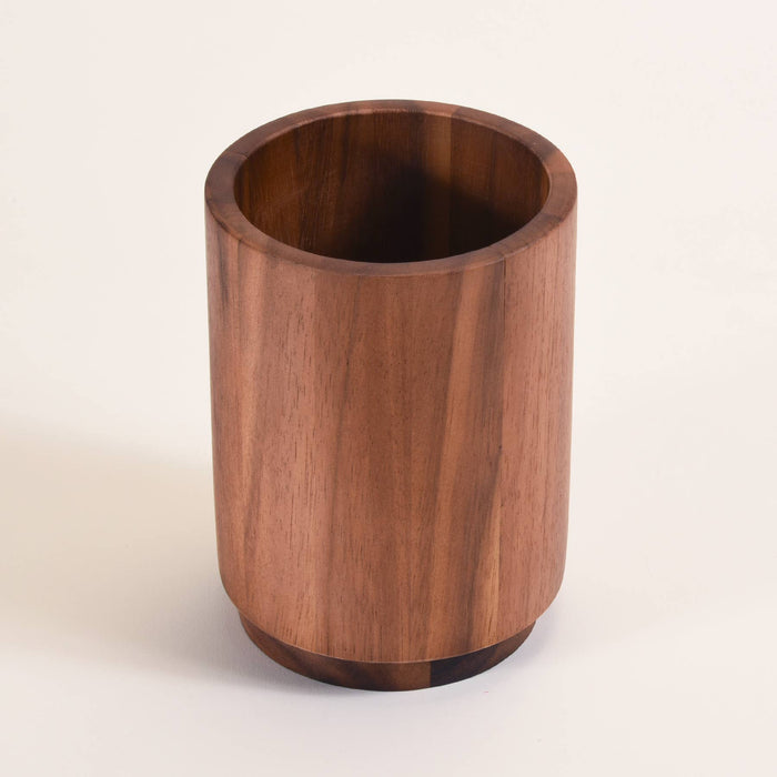 Medium Acacia Lazy Susan Utensil Holder