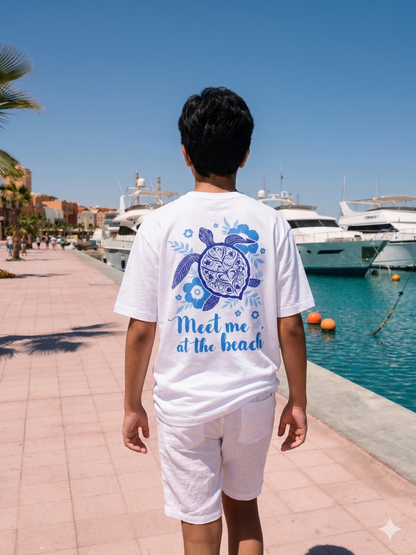 Meet me at the beach   - T-shirt Oversize  (Kids Unisex)