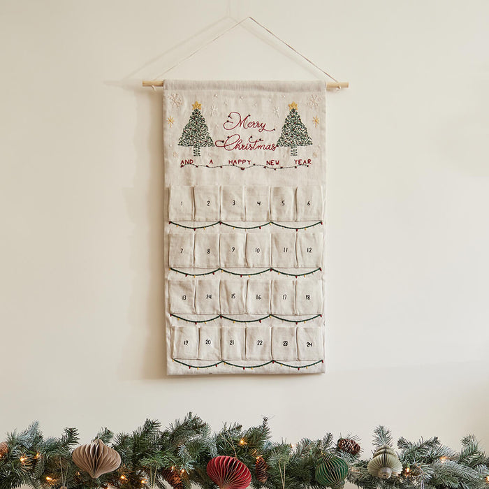 Merry Christmas Linen Advent Calendar