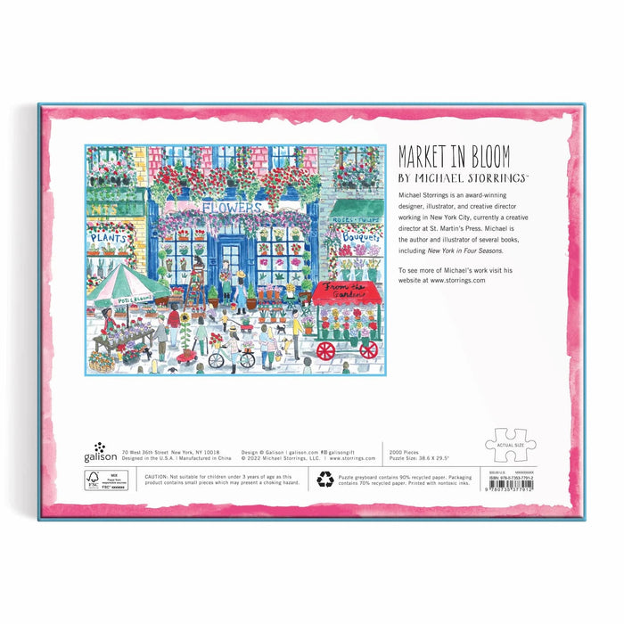 Michael Storrings Market in Bloom 2000 Piece Puzzle - The Preppy Bunny