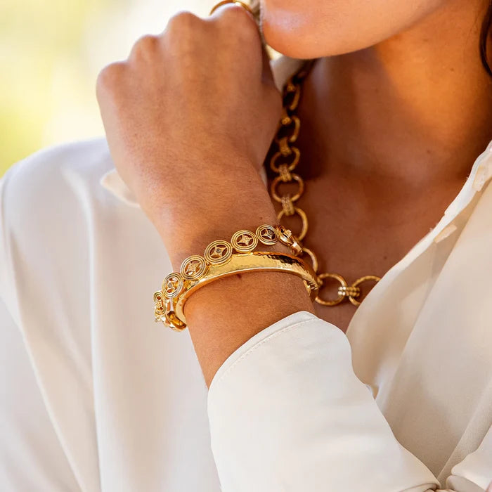 Monique Hinged Bangle, Clear CZ