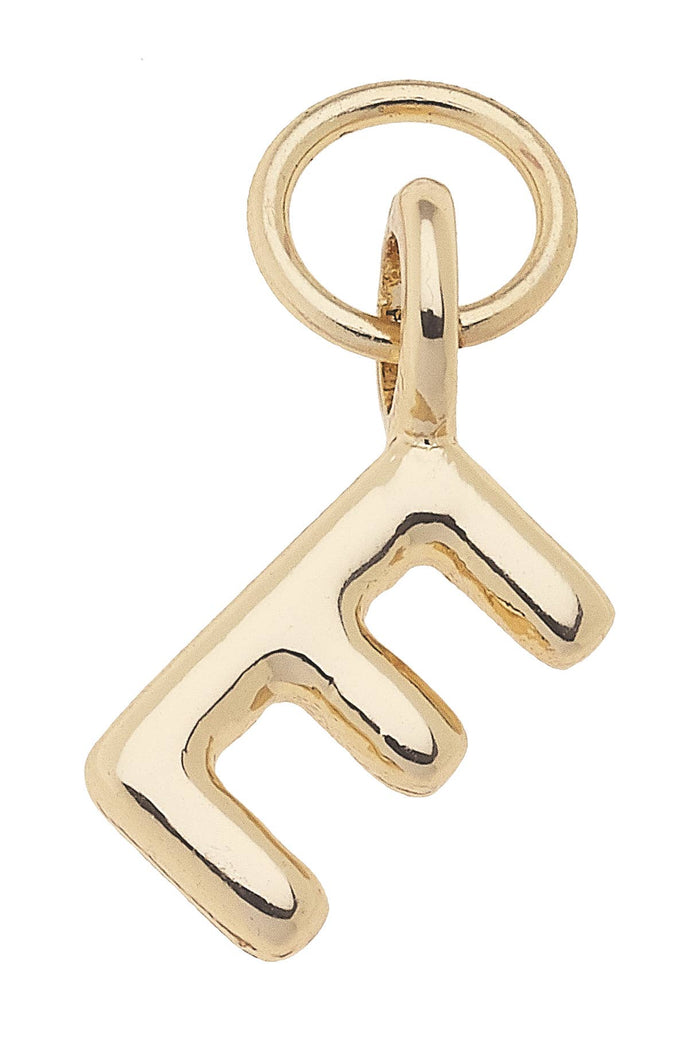 N Mini Initial Charm in Shiny Gold