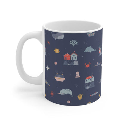 Boy Drinkware Mug Nautical Ocean, Boys Gift, Boys Mug, Boys Gift, Boys Cups
