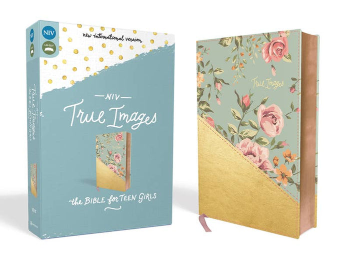 NIV, True Images Bible, Leathersoft, Teal/Gold