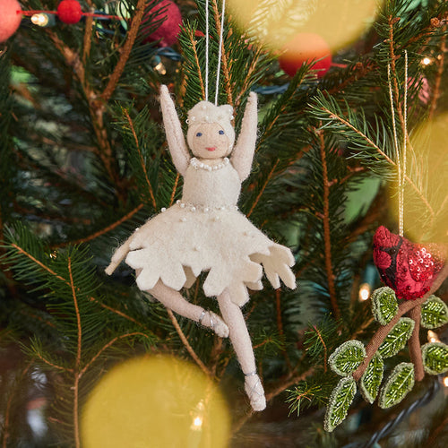 Nutcracker Snowflake Ballerina Ornament - Light