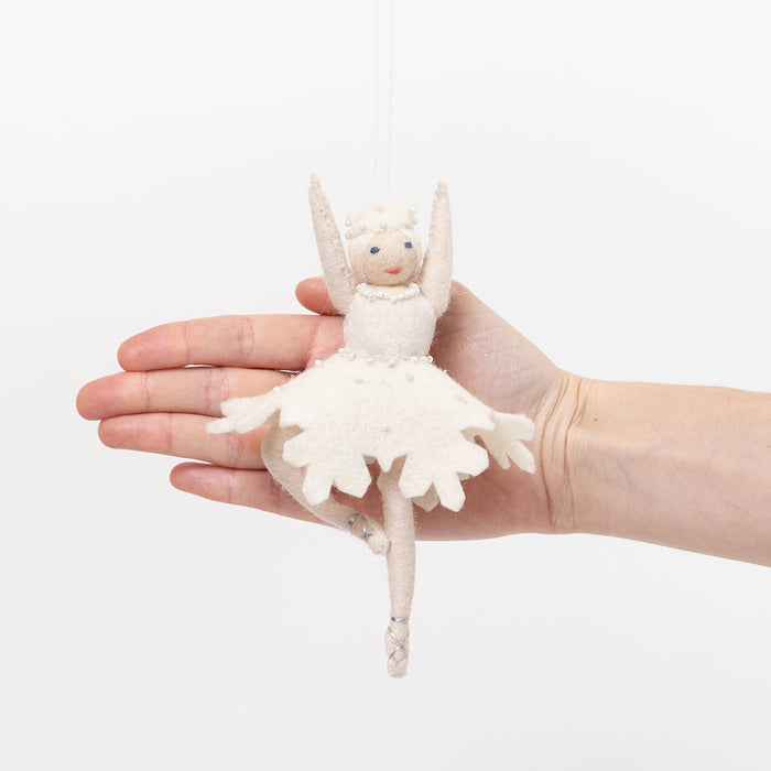 Nutcracker Snowflake Ballerina Ornament - Light
