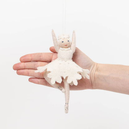 Nutcracker Snowflake Ballerina Ornament - Light