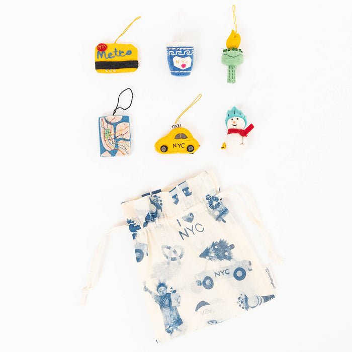 NYC Mini Ornaments - Set of 6
