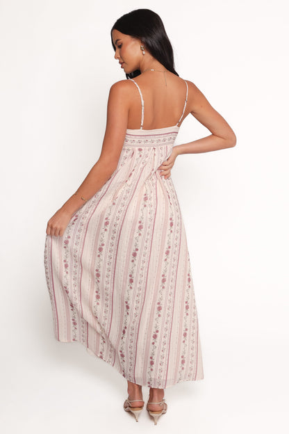 Amaris Maxi Dress - Ivory Mauve Floral