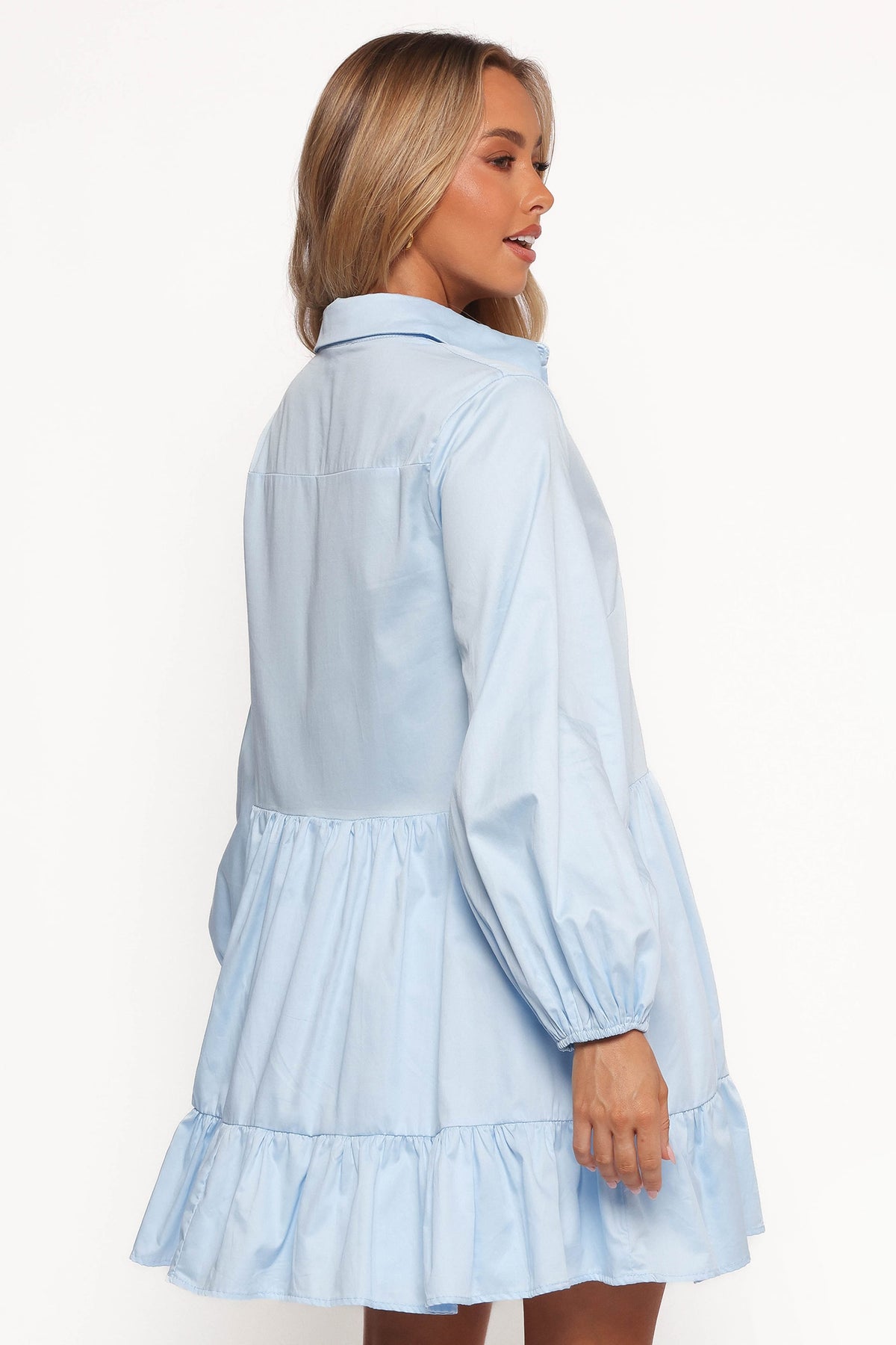 Carlotta Long Sleeve Mini Dress - Blue