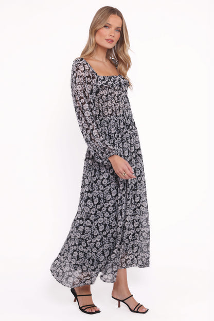 Faith Long Sleeve Maxi Dress - Black Floral