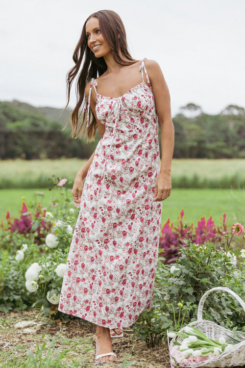 Imelda Midi Dress - Rose Print