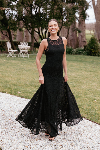 Keani Maxi Dress - Black Lace