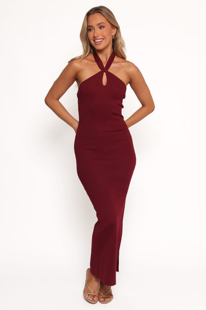 Nessa Midi Dress - Dark Cherry