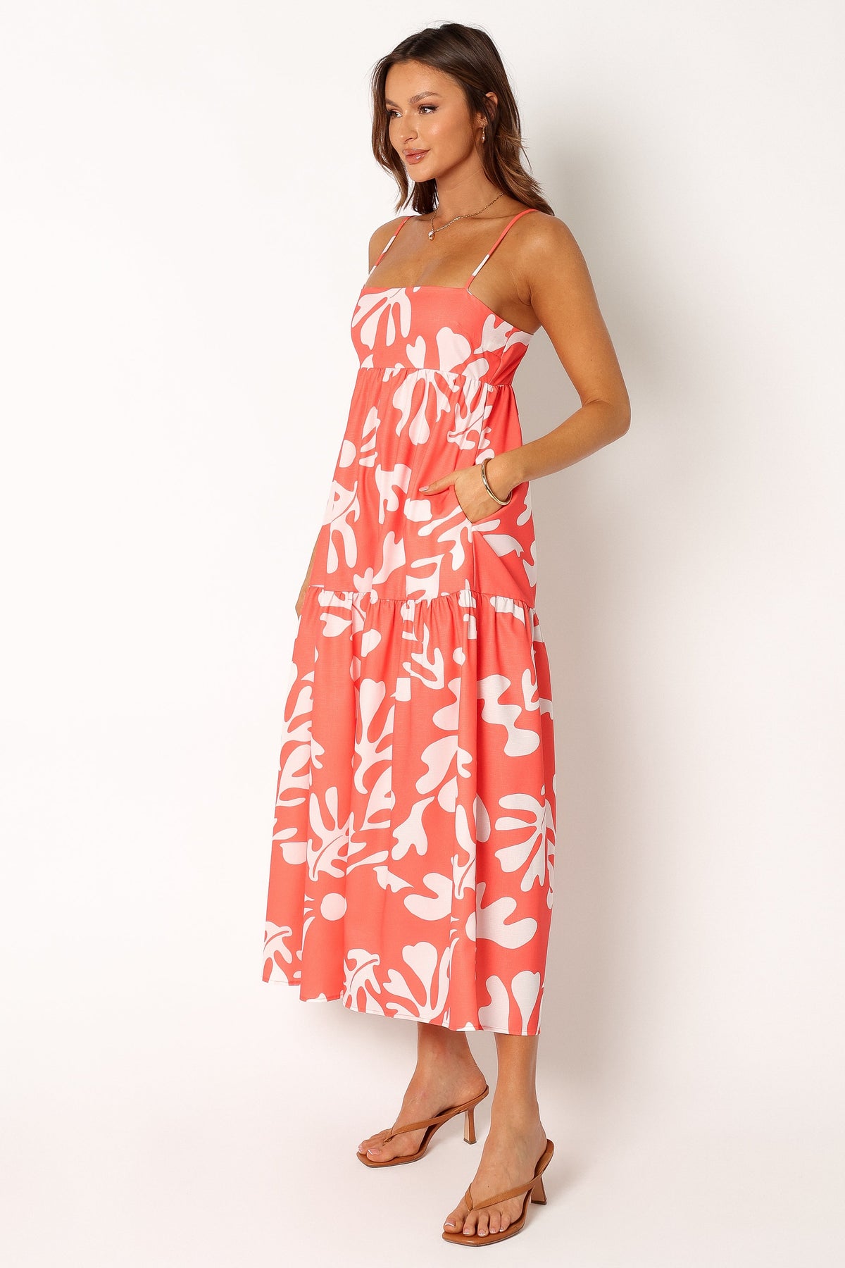 Payton Maxi Slip Dress - Melon White