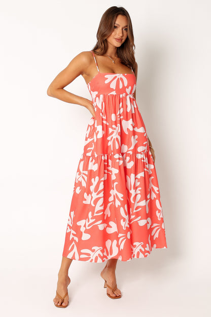 Payton Maxi Slip Dress - Melon White