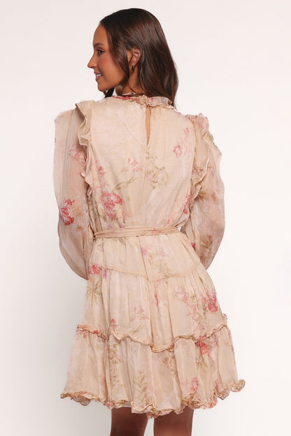 Phaedra Long Sleeve Mini Dress - Soft Rose