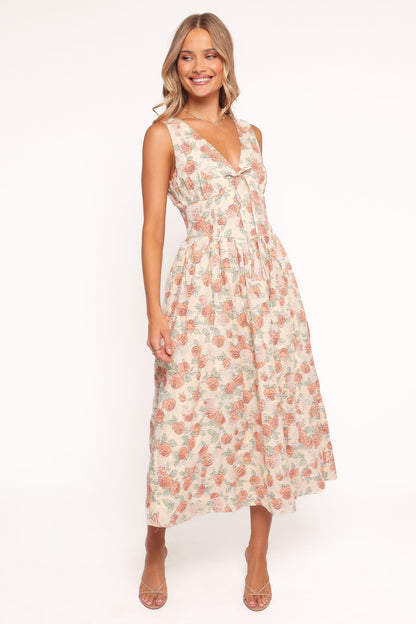 Velda Midi Dress - Pink Floral