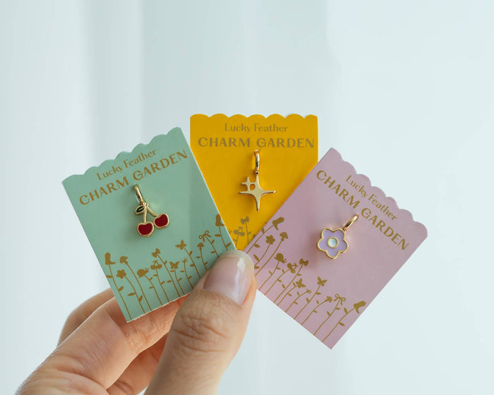Pink Flower 14K Gold Charm