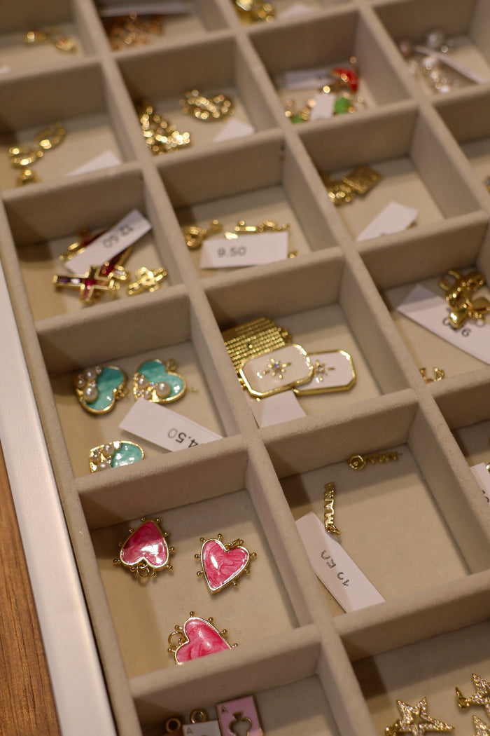 Pink Heart Charm 14k Gold