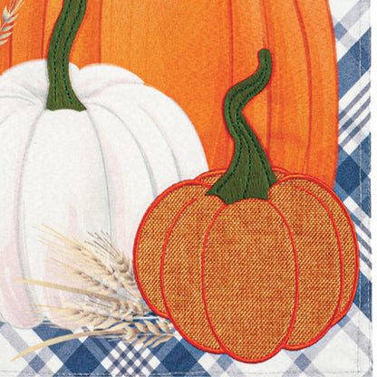 Plaid Pumpkins Applique Garden Flag