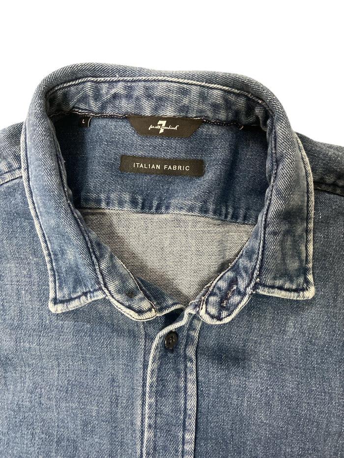 Pre-Loved 7 For All Mankind Denim Shirt / Shacket Size Large - Deer Creek Mercantile