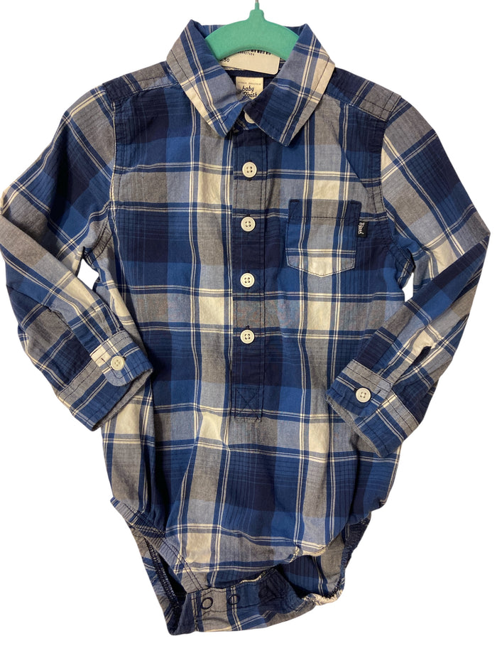 Pre-Loved Blue Plaid Baby B'Gosh Bodysuit *Size 18-24 Months - Deer Creek Mercantile
