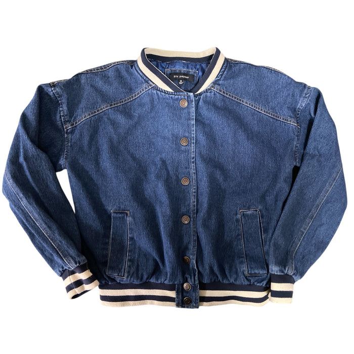 Pre-Loved Varsity Denim Jean Jacket *Medium - Deer Creek Mercantile