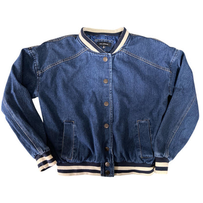 Pre-Loved Varsity Denim Jean Jacket *Medium - Deer Creek Mercantile