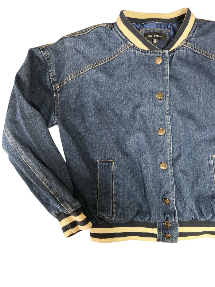 Pre-Loved Varsity Denim Jean Jacket *Medium - Deer Creek Mercantile